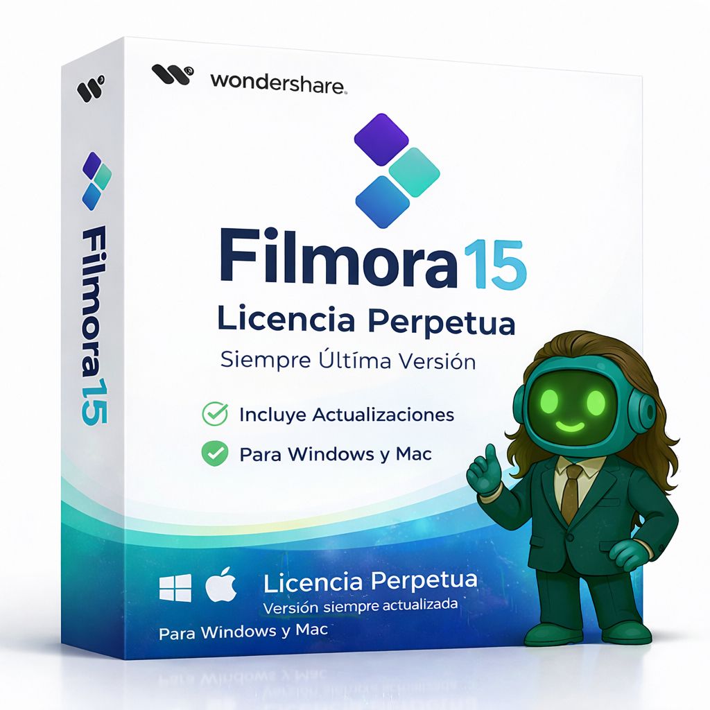 🎬 Filmora 15 Licencia Original Perpetua – Pago Único 1 año